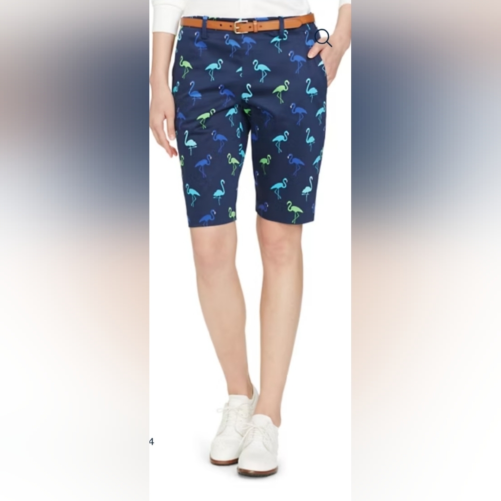 NWT Women’s Polo Golf by Ralph Lauren Flamingo-Print Sateen‎ Short